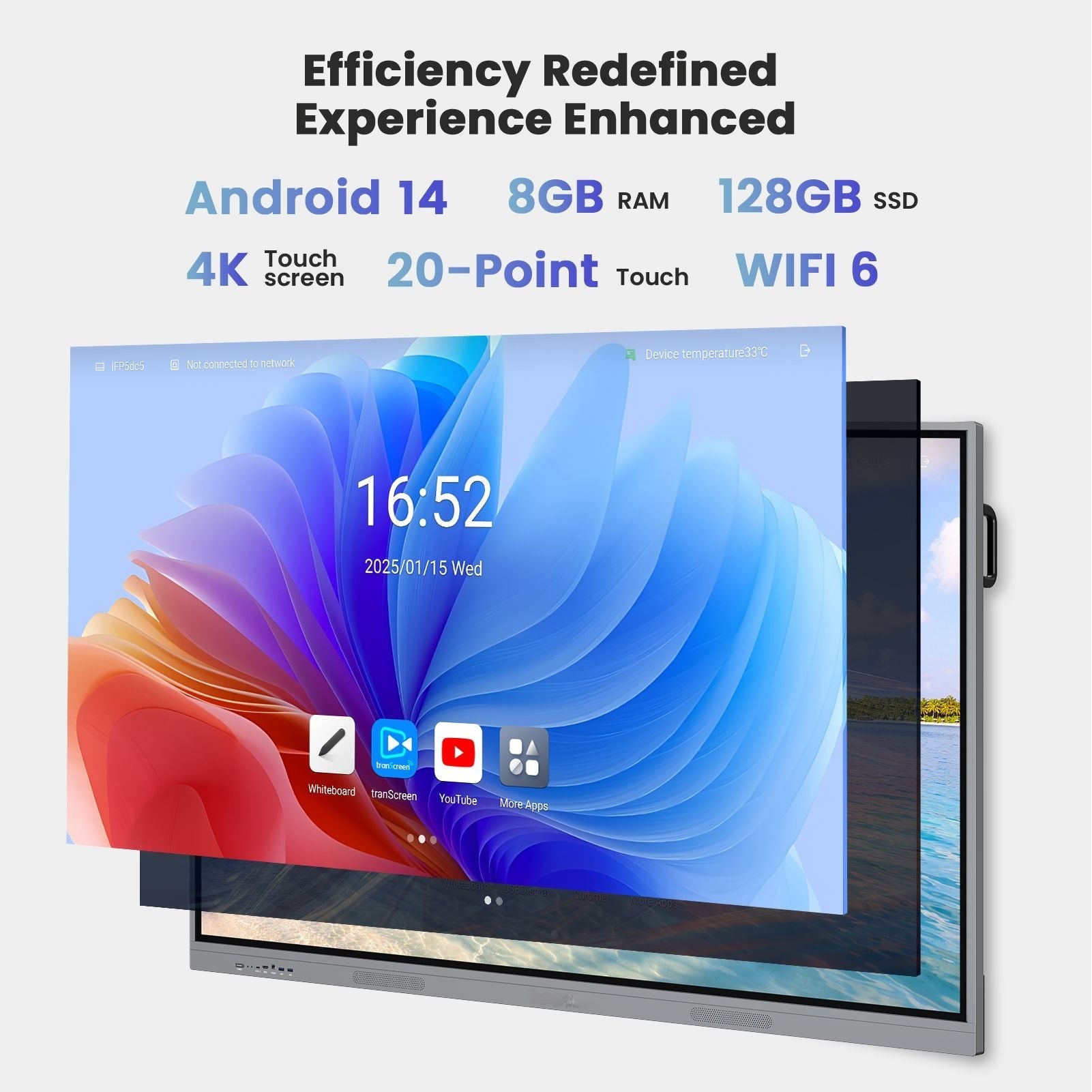 Doba 55 lnch Smart Board 8+128 – Android 14, Google EDLA-Certified 4K Interactive Flat Panel