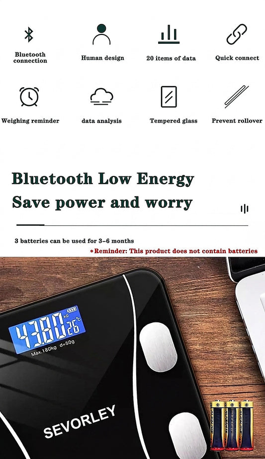 Doba Body Fat Scale Smart Wireless Digital Bathroom Weight Scale Body Composition Analyzer With Smartphone App Bluetooth-compatible