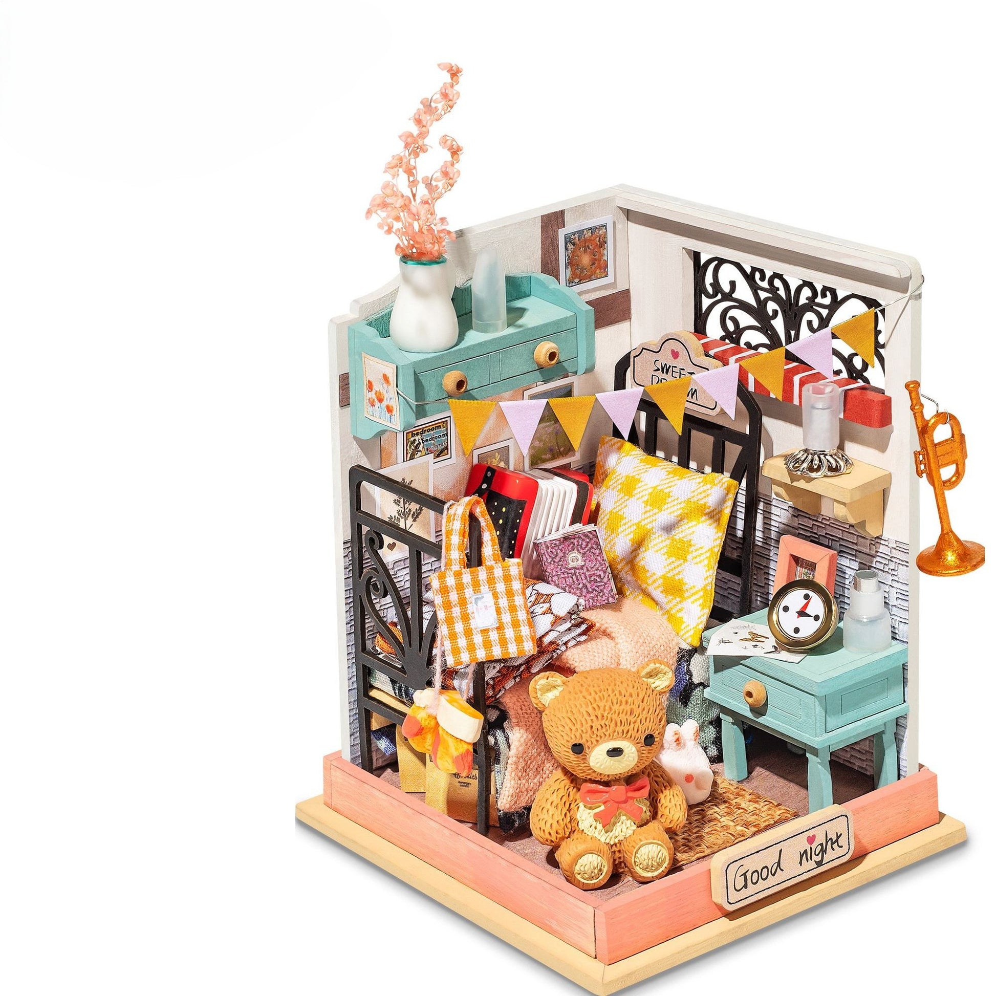 Doba Robotime DIY Taste Life Kitchen Doll House with Furniture Children Adult Miniature Dollhouse Bubble Bath Wooden Kits Toy Gift DS