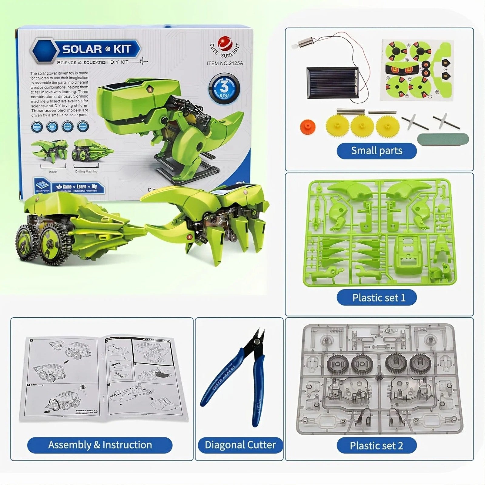 Doba 3in1 Solar Robot Toys Science Kits Kids Age 8 9 10 11 12 STEM Learning Educational Building Engineering Gifts Toy Boys